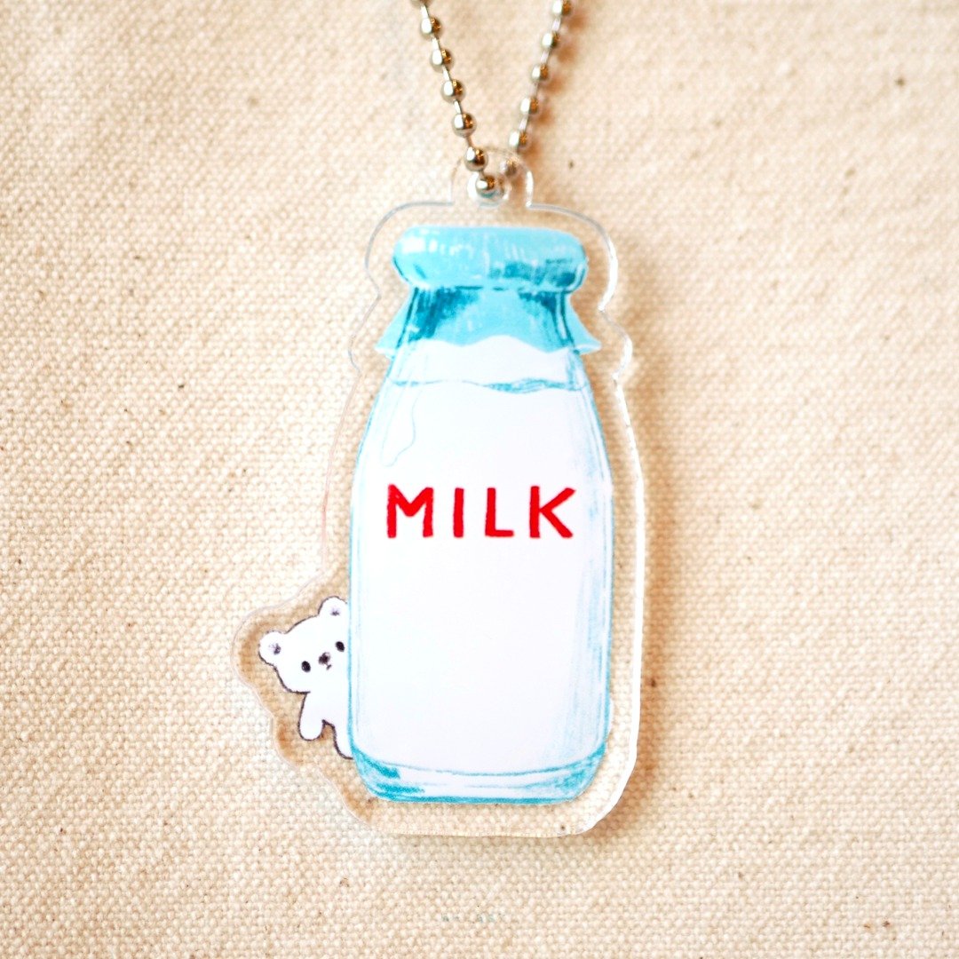 MILK Acrylic key chain - 钥匙链/钥匙包 - 压克力 蓝色