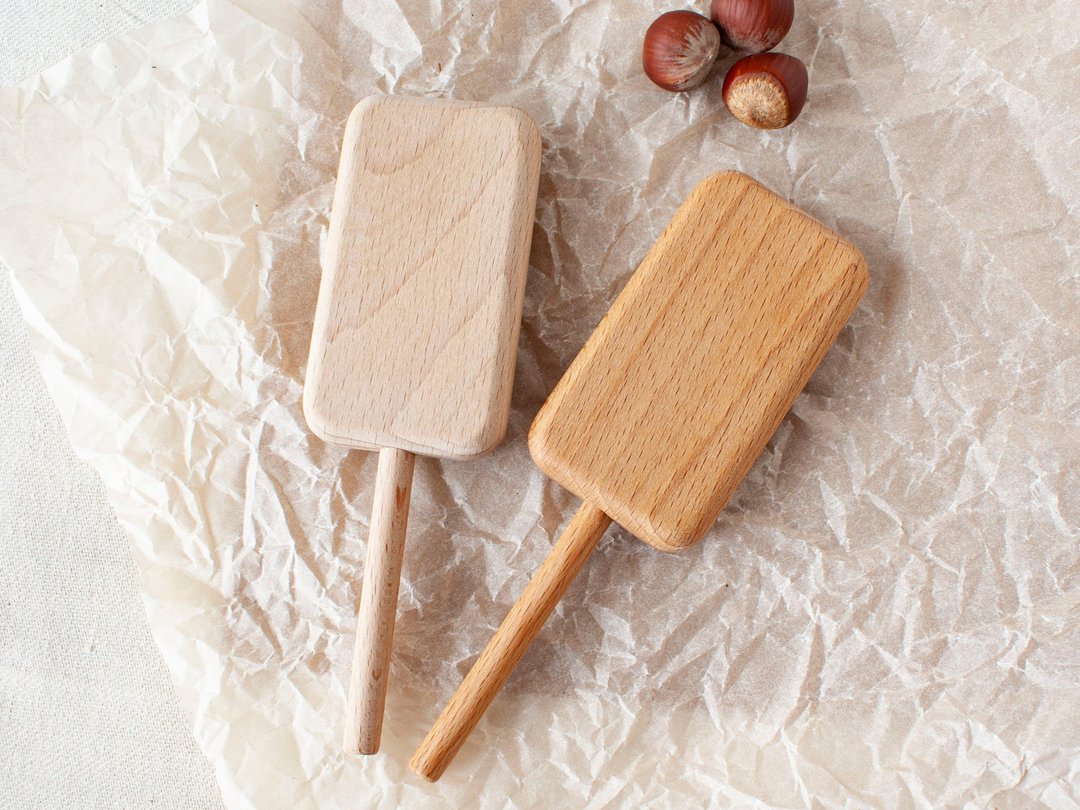 Ice cream toy, wooden play food kitchen for kids, pretend chef baker, tea party - 玩具/玩偶 - 木头 咖啡色