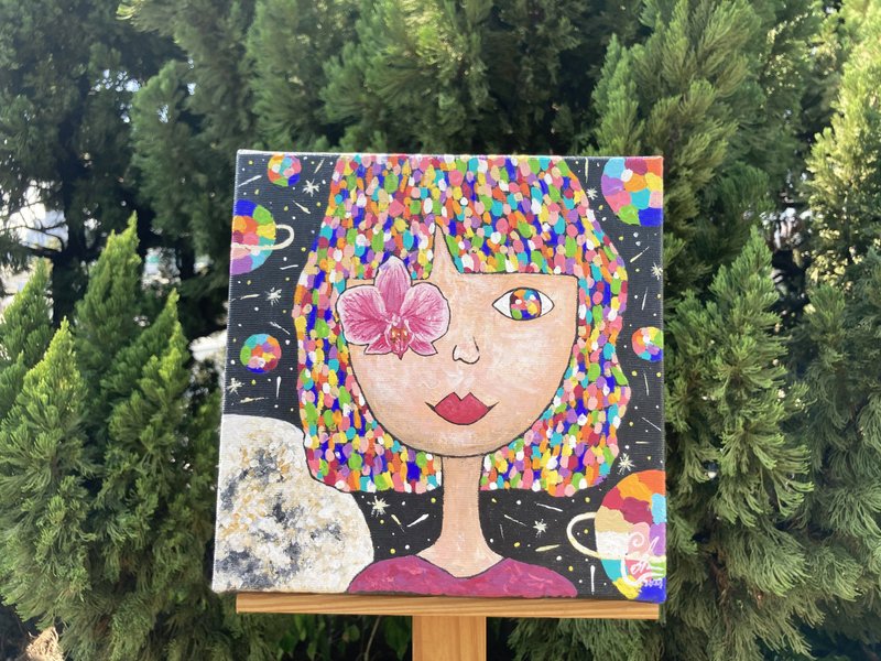 水瓶小姐  兰花小眼睛 Miss Bottle  Little Orchid Eye - 订制画像 - 棉．麻 多色