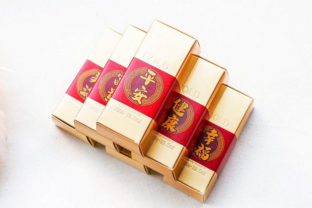 婚礼专用金砖米 X1 套 6 盒可堆叠组 (6 句吉祥话 - 幸福 美满 平安... - 五谷杂粮/米 - 新鲜食材 金色
