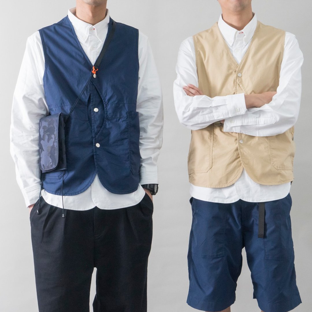 日系搭配 美式复古多口袋设计大容量 猎装马甲背心 Hunting Vest - 男装背心 - 棉 卡其色