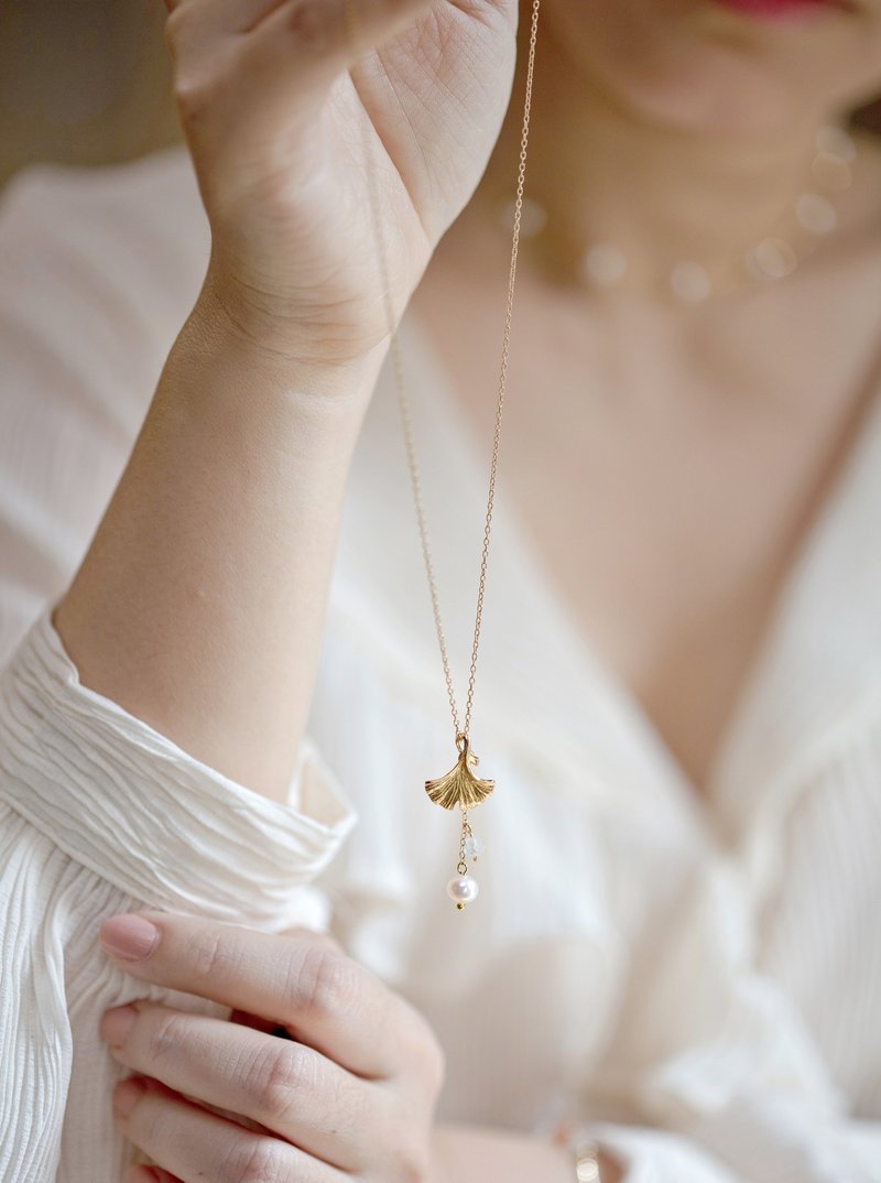 永恒  银杏锁骨项链。14kgf - 项链 - 其他金属 