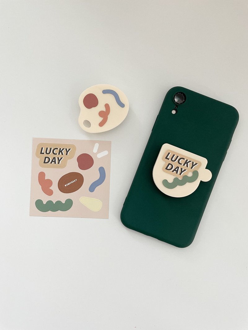 Acrylic Griptok phone holder Cream Beige color - 手机配件 - 压克力 卡其色