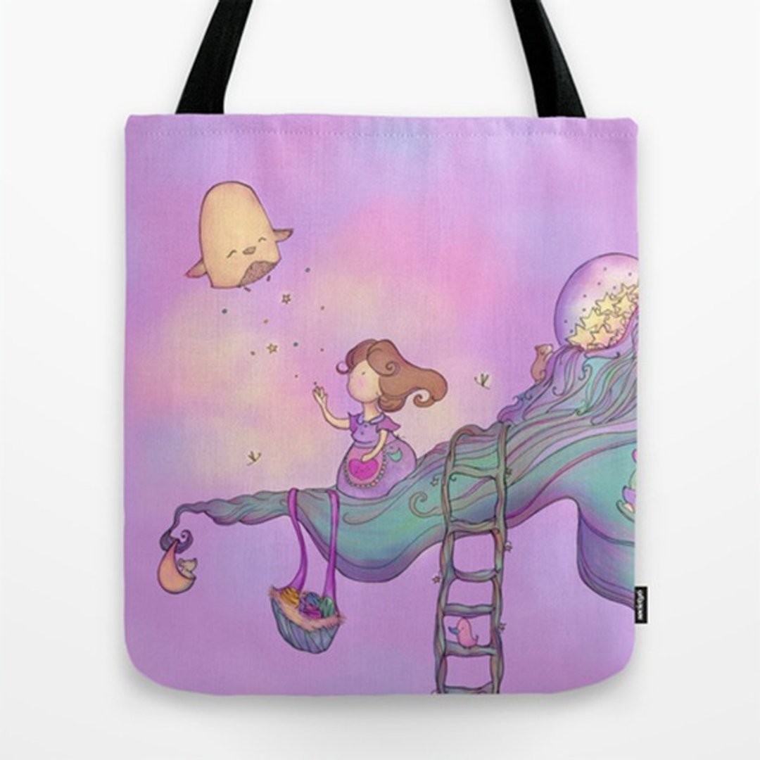 Up on the tree top purple Tote Bag - 手提包/手提袋 - 其他材质 多色