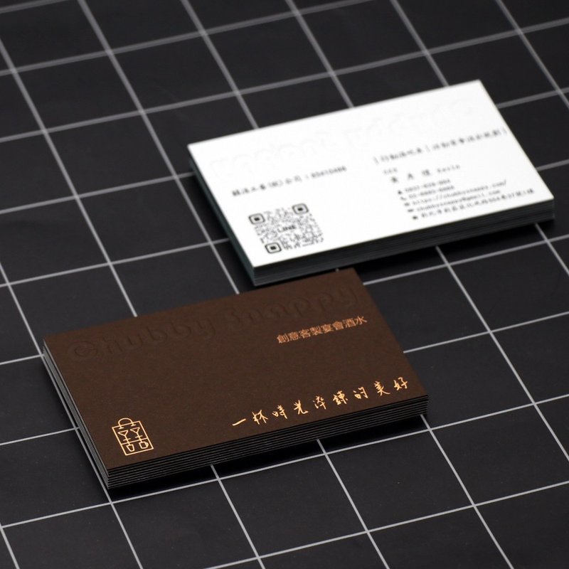 质感名片/厚磅双色对裱/立体打凸/主面烫金/信息面凸版印－100张 - 卡片/明信片 - 纸 多色