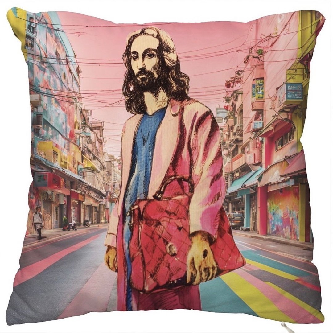 苏妃艺术 sophie art Jesus Fashion 抱枕 软绒毛 - 枕头/抱枕 - 其他材质 粉红色