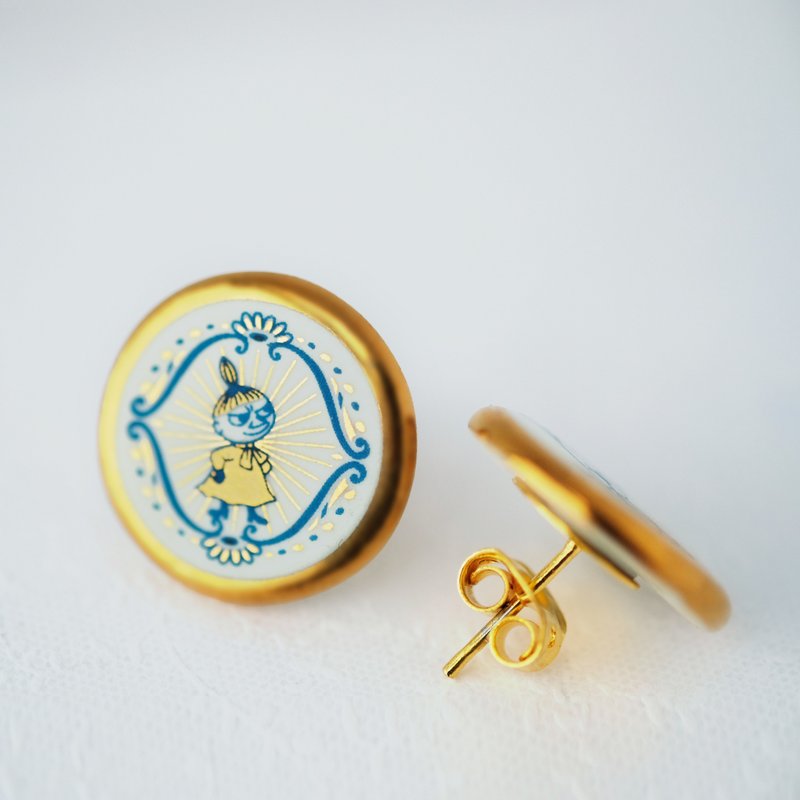 Ceramic earring - LITTLE MY - 耳环/耳夹 - 陶 白色