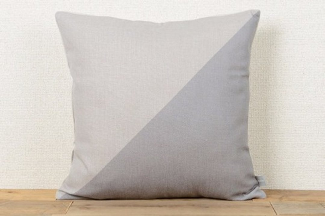 Cushion cover 45 × 45cm Scandinavian pattern gray diagonal block panel jubileecushioncc118ym - 摆饰 - 棉 