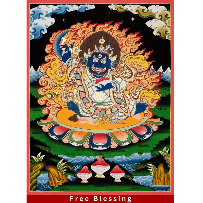 Mahakala 唐卡 象征保护和权力 动态描绘 - 墙贴/壁贴 - 其他材质 多色