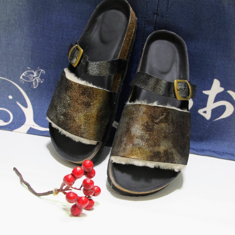 爱斯基摩-舒柔拖鞋 - 男女凉鞋 - 真皮 黑色