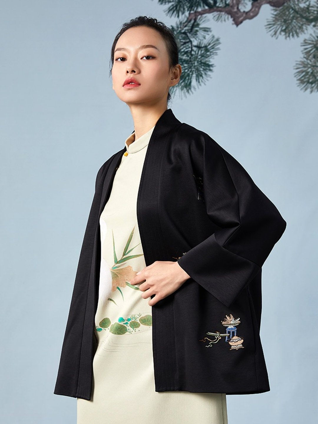 博古/新中国风茶服 复古汉服外套 - 女装休闲/机能外套 - 聚酯纤维 黑色
