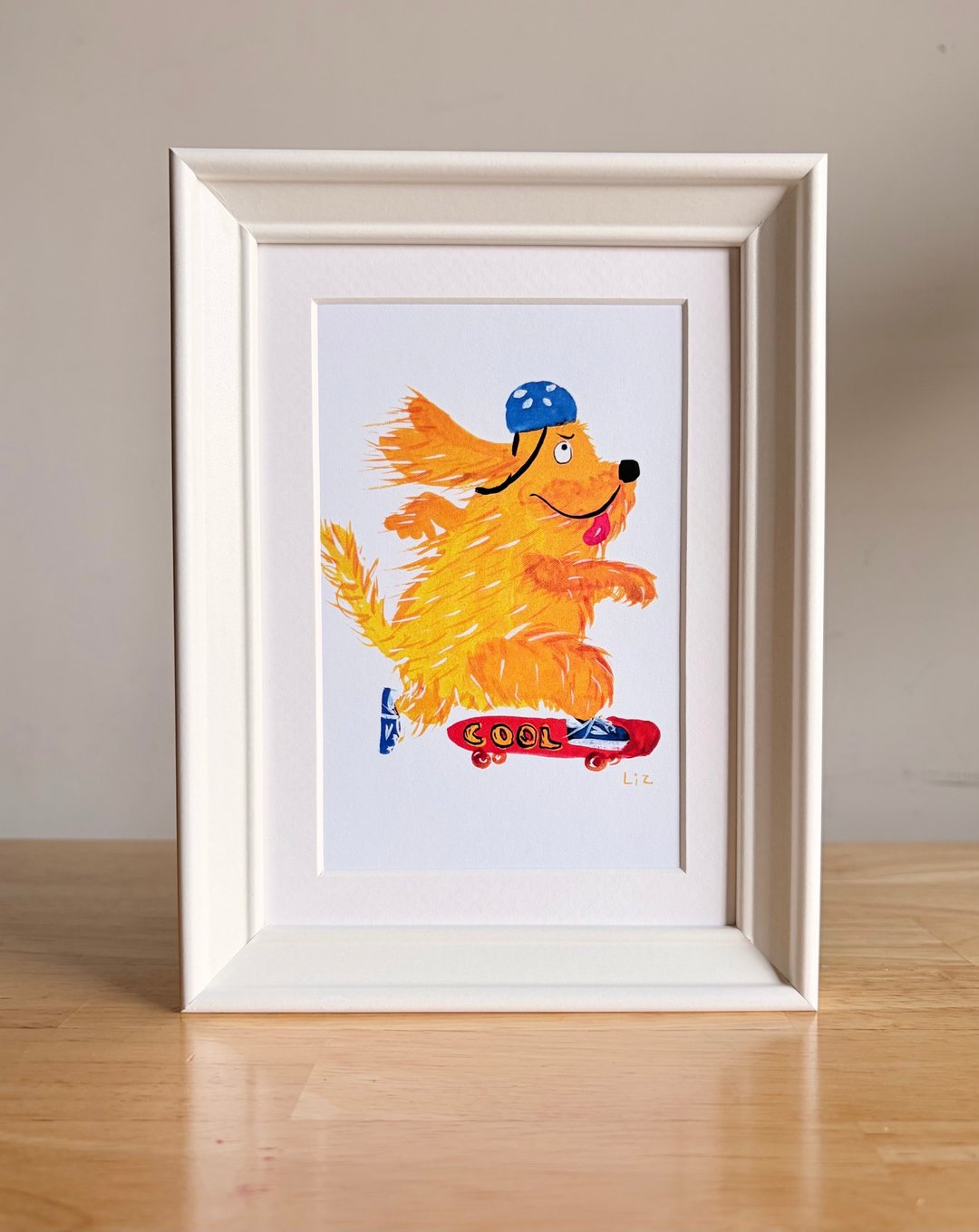 滑板狗阿多- 含画框  - 狗狗挂画/玄关装饰画/客厅装饰画 - 海报/装饰画/版画 - 纸 