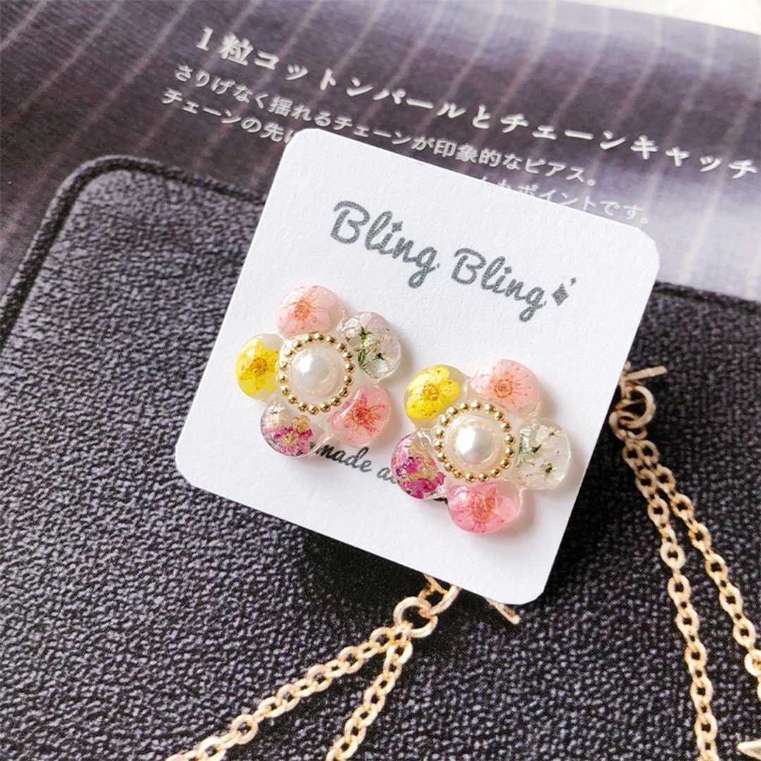 【茜作】干燥花手工定制 耳钉 耳环 耳夹 耳针 花朵造型设计 - 耳环/耳夹 - 植物．花 多色
