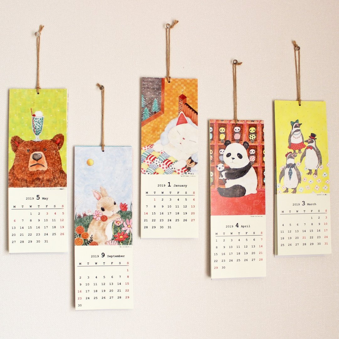 2019 kuriko calendar - 年历/台历 - 纸 多色