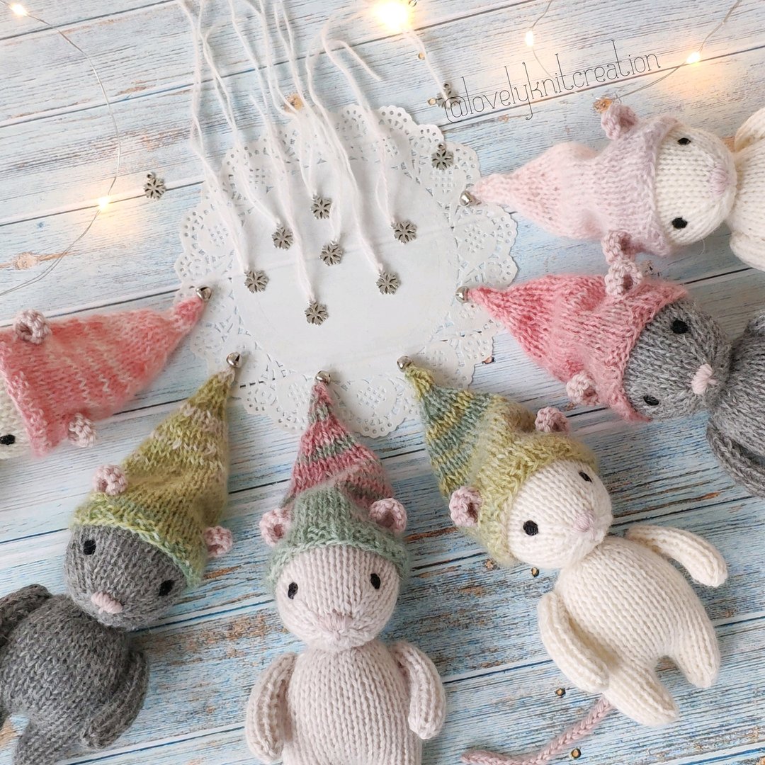 Mouse knitting pattern, stuffed handmade mouse doll, PDF Digital Download - 编织/刺绣/羊毛毡/裁缝 - 其他材质 