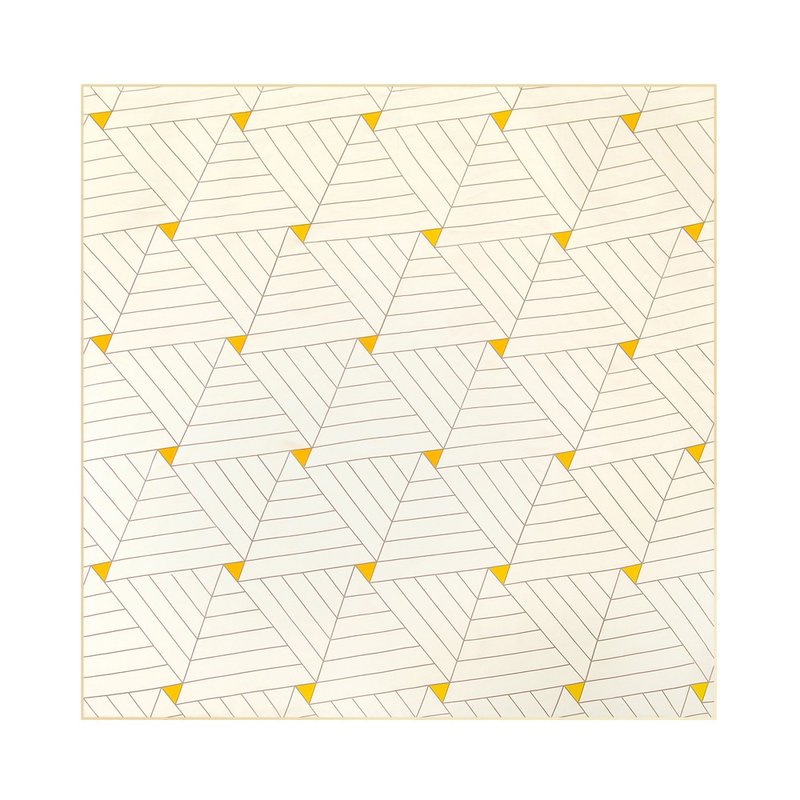 retar 卡其黄三角纹原创桑蚕丝斜纹围巾披肩大小丝巾方丝真丝复古 - 丝巾 - 丝．绢 