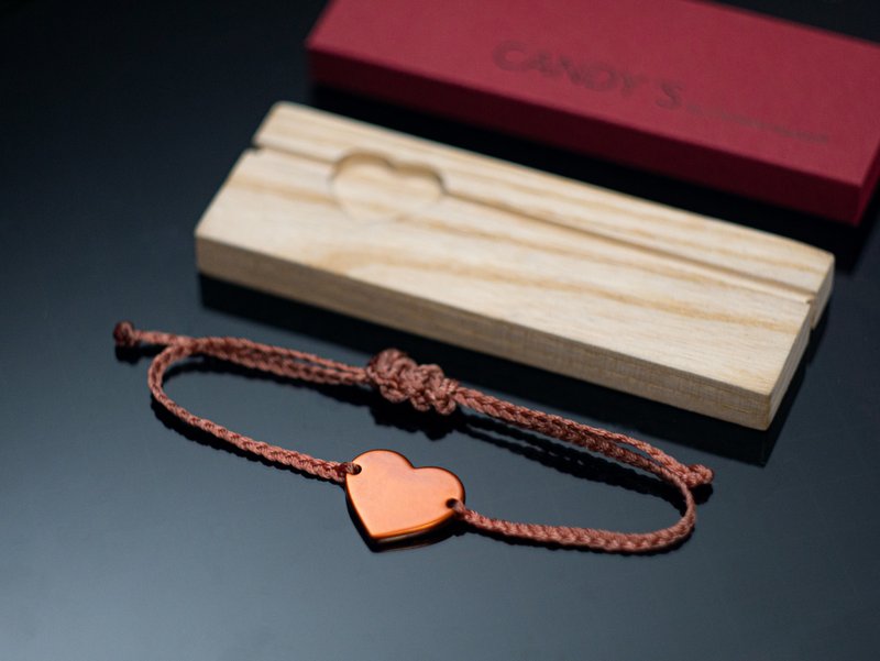 Custom heart-shaped bracelet, name bracelet, With my logo, Bracelet with ceramic - 手链/手环 - 铝合金 橘色