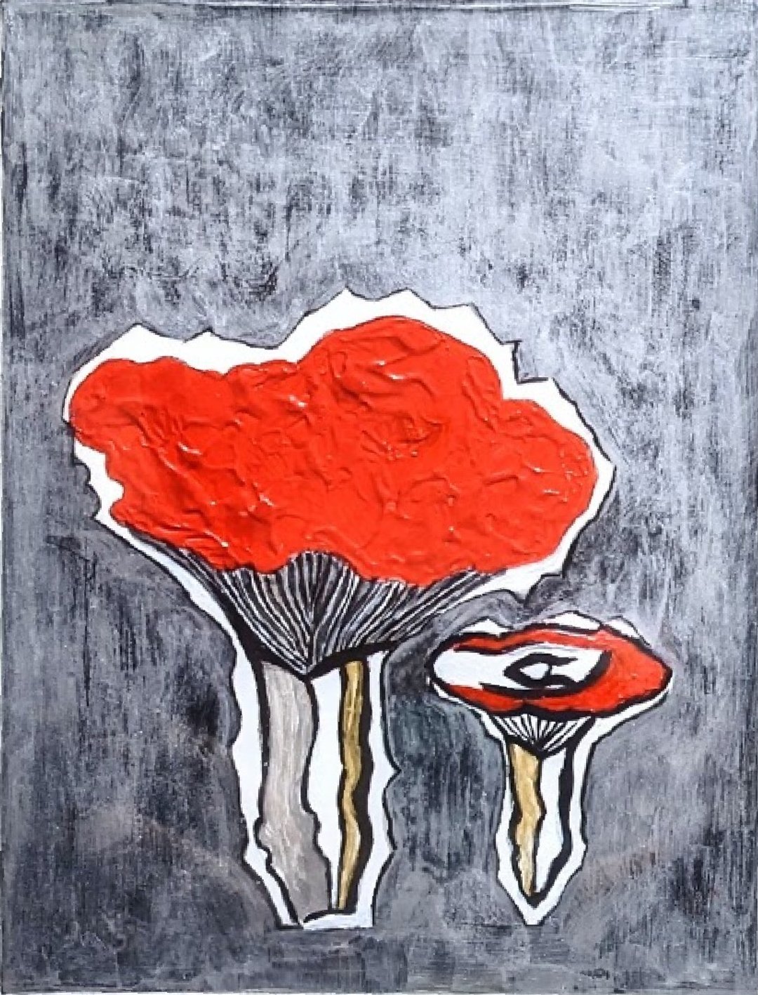 【蘑菇与我系列】朱(红) - 海报/装饰画/版画 - 纸 