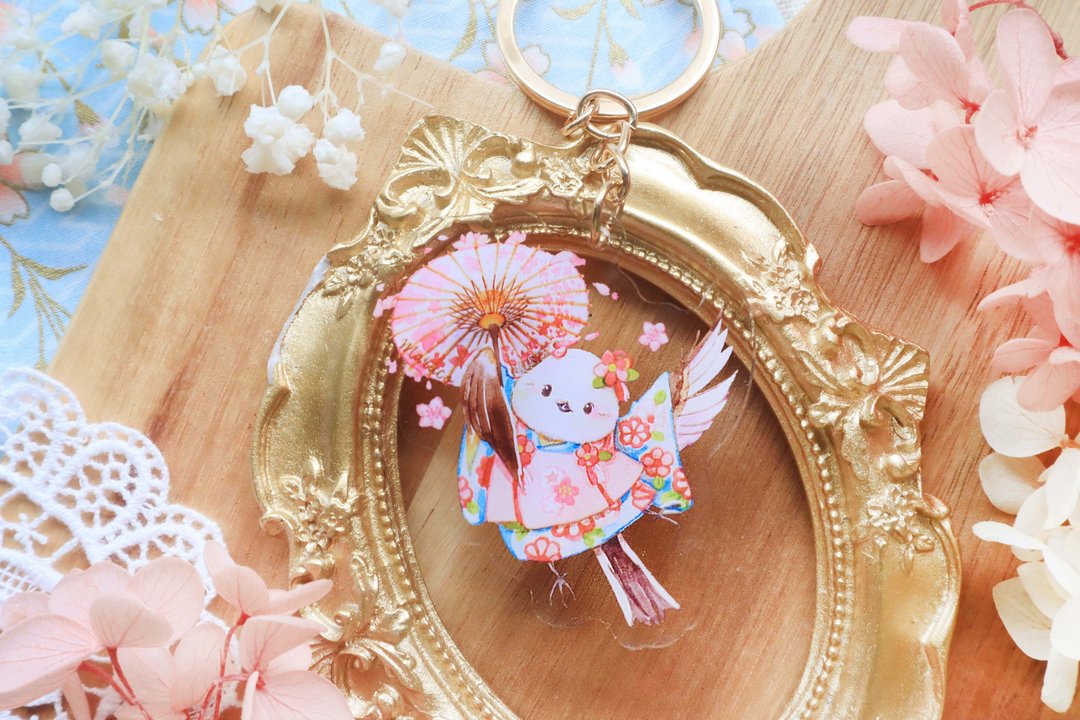 小动物吊饰-和服雪精灵 - 钥匙链/钥匙包 - 塑料 多色