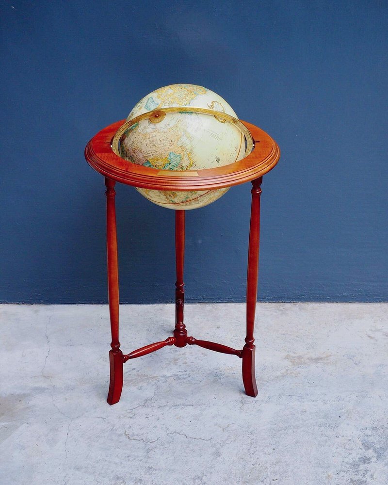美国制1980年代木质三脚支架地球仪 - 摆饰 - 木头 
