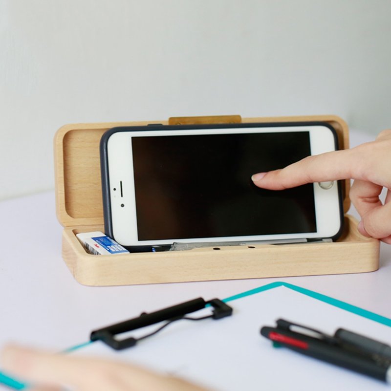 好伙伴-木质笔盒(榉木) ─ 居家办公小物  送礼包装 - 铅笔盒/笔袋 - 木头 咖啡色