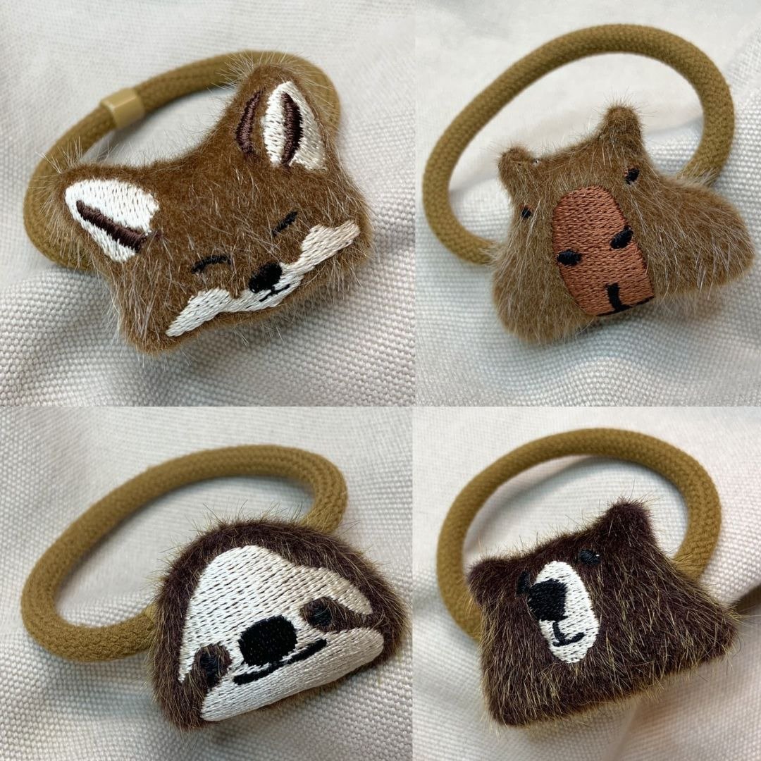 Hair Ties Animals Face - 其他 - 聚酯纤维 咖啡色