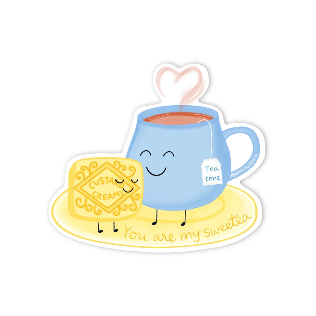 茶和饼干贴纸 防水可爱贴纸 可爱的茶和饼干贴纸 - 贴纸 - 纸 