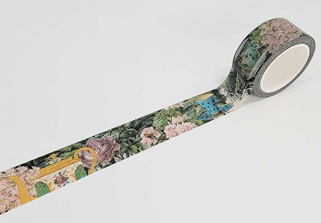 Victorian Garden Tea Party Alice in Wonderland washi Sticker - 纸胶带 - 纸 多色