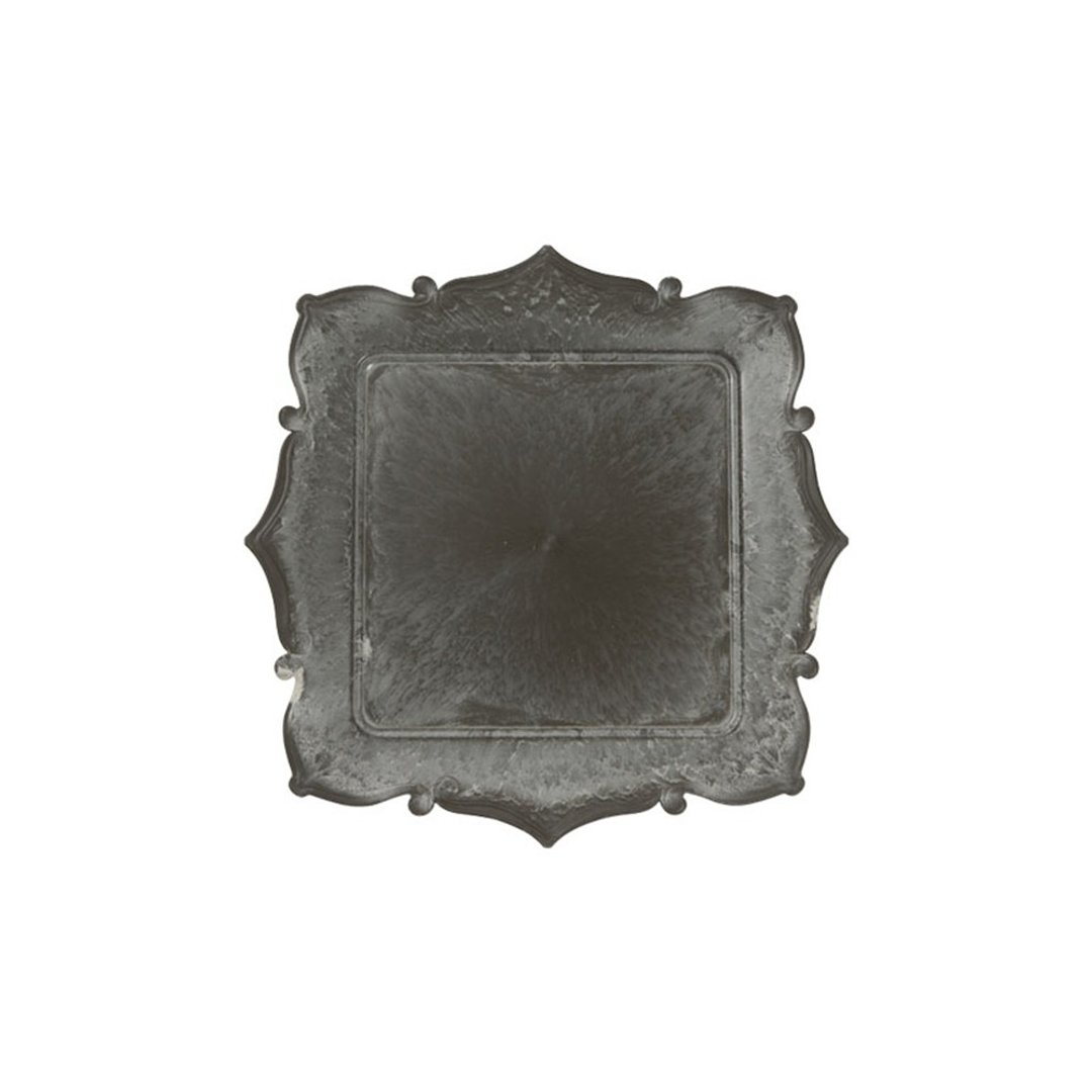DECORATION TRAY Square 复古浮雕装饰托盘 / 方形 - 托盘/砧板 - 塑料 灰色