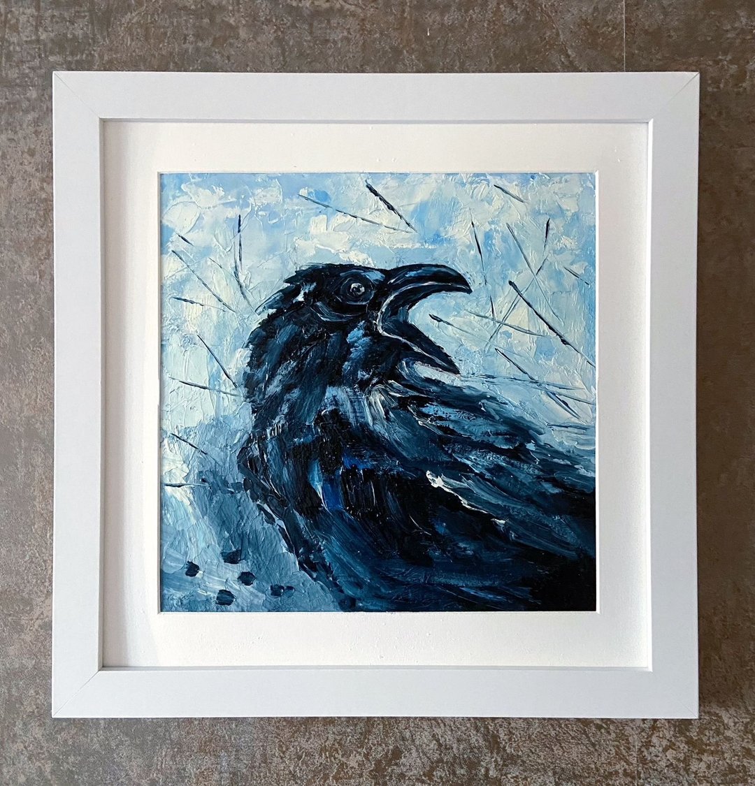 立即购买。 其中的一种。 黑乌鸦 (raven) 是纸板上的原始油画。 - 墙贴/壁贴 - 其他金属 黑色