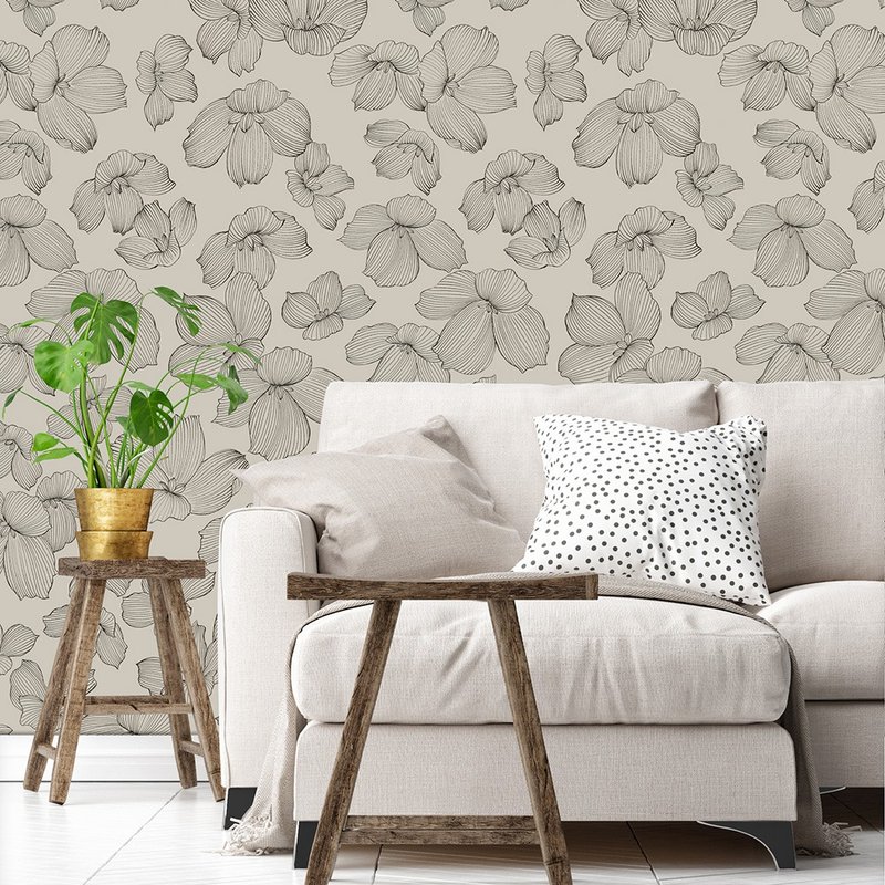 【Made in Japan】 Harokka x irohana | hanamizuki wallpaper - 墙贴/壁贴 - 纸 卡其色