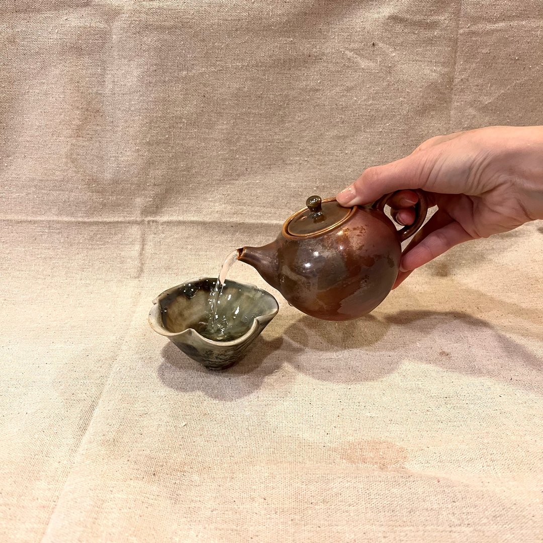 柴烧紫红金彩内盖正把茶壶 / 柴烧茶具  / 小平凡手作 - 茶具/茶杯 - 陶 