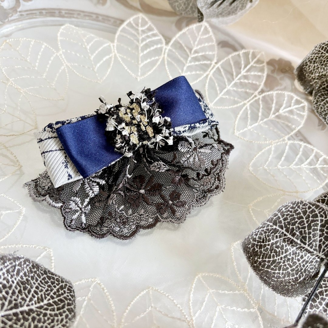 裙摆蝴蝶结发夹/ 蕾丝弹簧夹 发梳 发叉 边夹 压夹 马尾夹 浏海夹 - 发饰 - 其他材质 蓝色