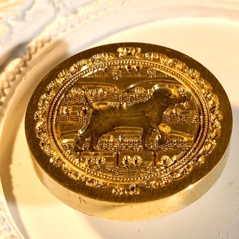 封印印章头狗乐谱小狗华尔滋乐器 - 印章/印台 - 其他金属 金色