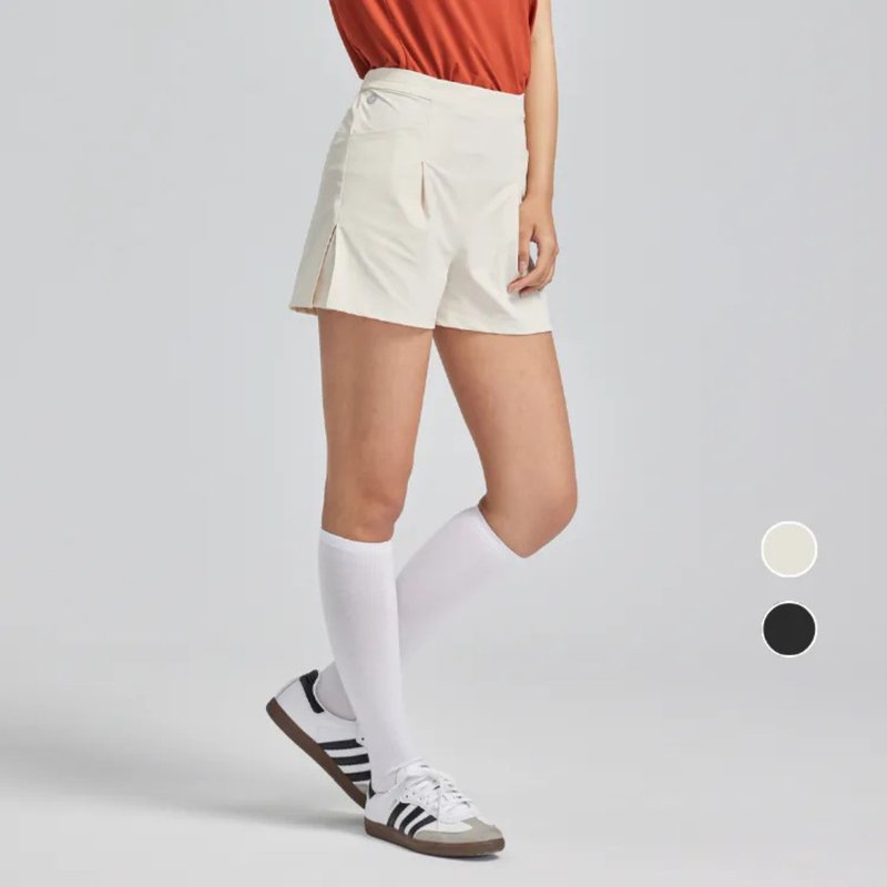 防泼水休闲西装短裤(四面弹 防泼水)-白 - 女装短裤 - 其他材质 白色
