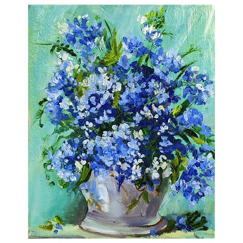 矢车菊原创艺术勿忘我油画艺术花卉艺术品花卉艺术 - 海报/装饰画/版画 - 纸 多色