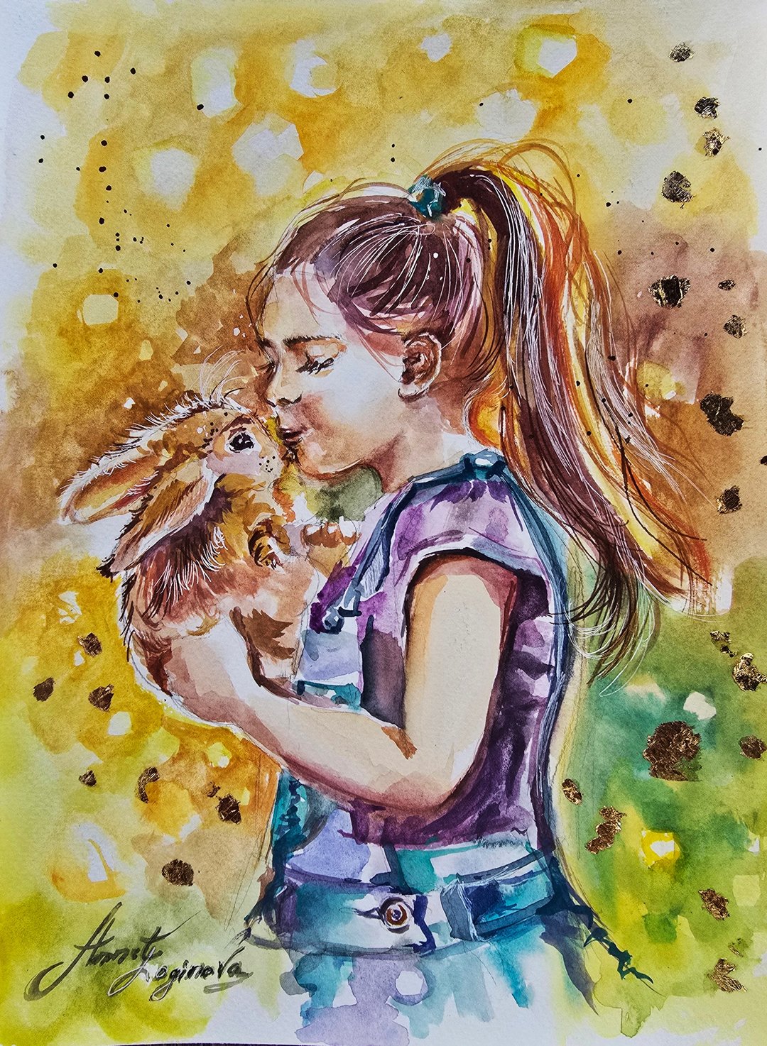 小船 Giclée 帆布打印绘画。 - 墙贴/壁贴 - 其他材质 橘色
