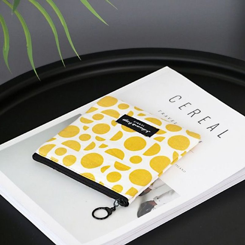 iconic 旅行配件-万用收纳包S-几何黄,ICO88882 - 零钱包 - 棉．麻 黄色