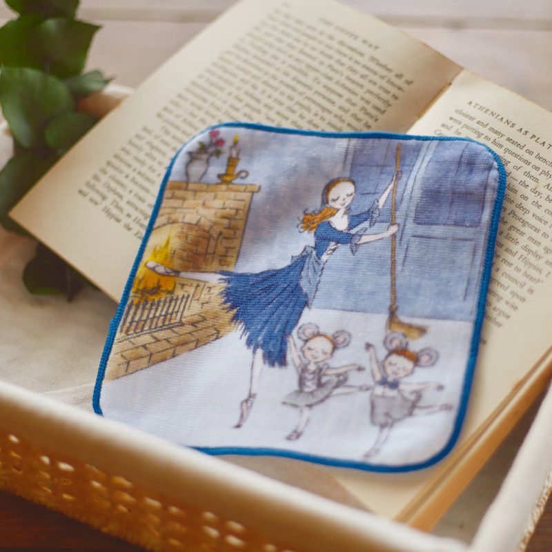 伊之珂芭蕾 | 灰姑娘 迷你巾 - 毛巾浴巾 - 棉．麻 蓝色