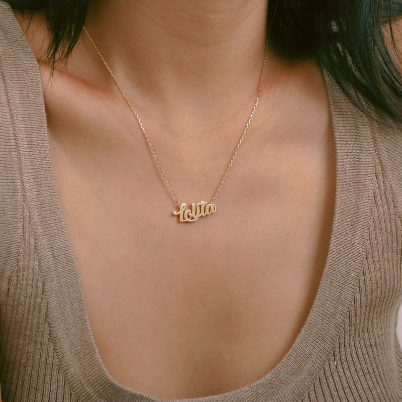 925純銀日韓風寓意項鏈客製化字母名字項鏈 七夕禮物 交換禮物 - 项链 - 银 金色