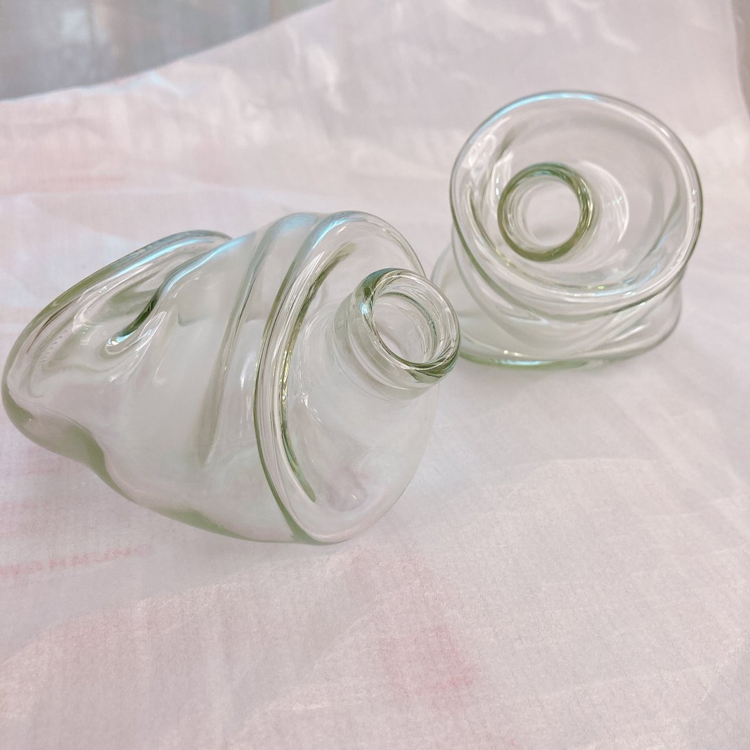 手工烧制歪七扭八委靡小花瓶 花器 水瓶装饰 两个一组入 - 花瓶/陶器 - 玻璃 