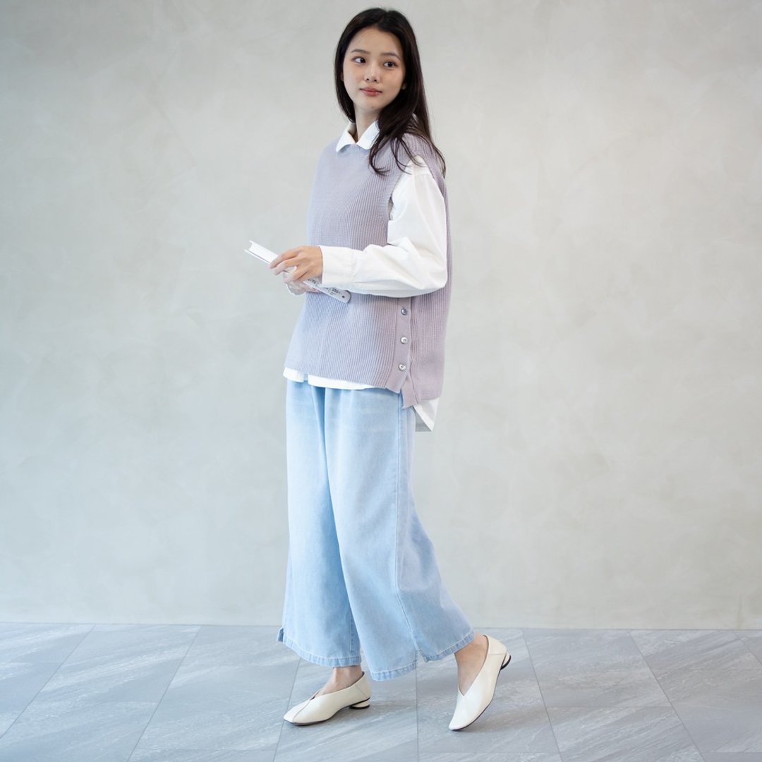 针织背心 浅紫F - 女装上衣 - 棉 紫色
