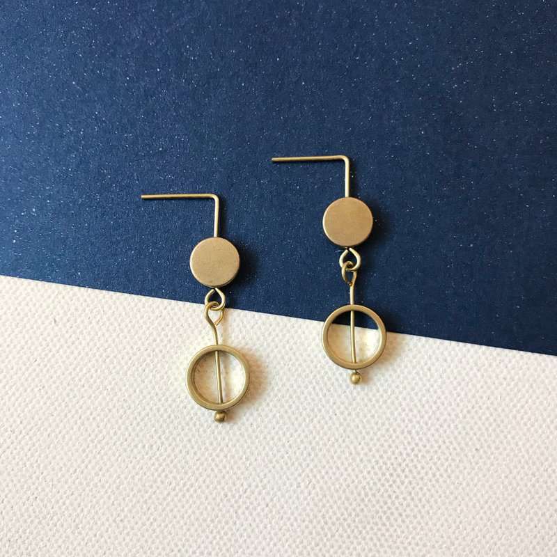 黄铜耳环_耳针式_瞳 - 耳环/耳夹 - 铜/黄铜 金色