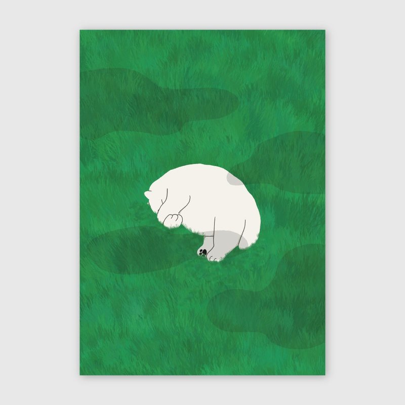 大猫插画海报 - 午睡 - 海报/装饰画/版画 - 纸 绿色