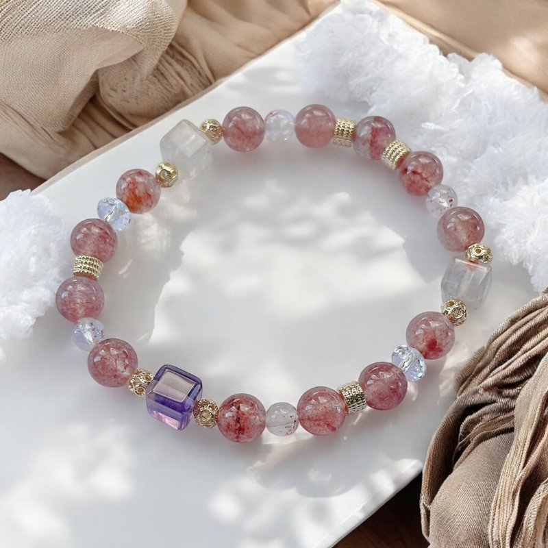 爱情满分 业绩上升 贵人自来/ 草莓晶 紫水晶 - 手链/手环 - 水晶 