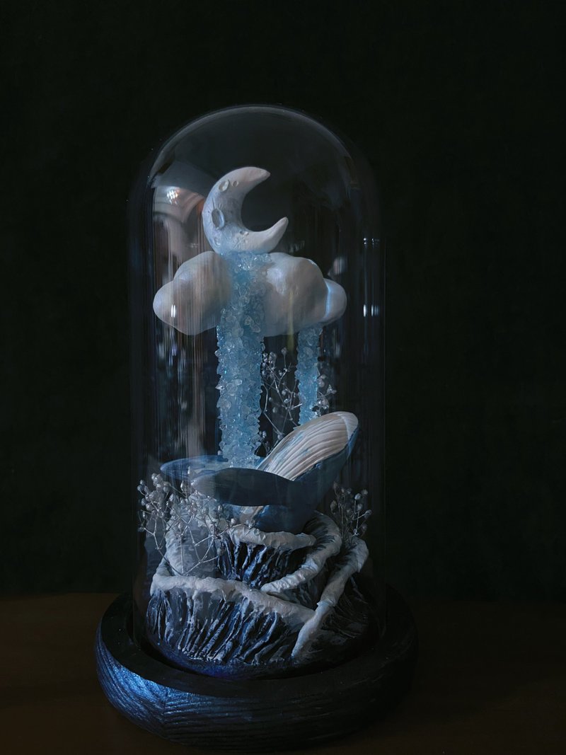 鲸跃-夜光海洋生物玻璃盅 - 摆饰 - 粘土 蓝色