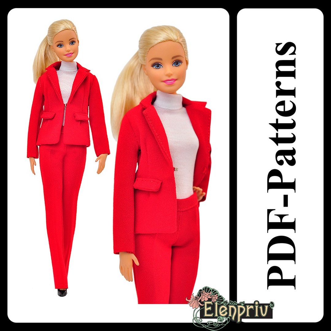 PDF Pattern Jacket, pants, top 11 1/2 Poppy Parker MTM Silkstone Fashion Royalty - Logo 设计/图案设计 - 其他材质 