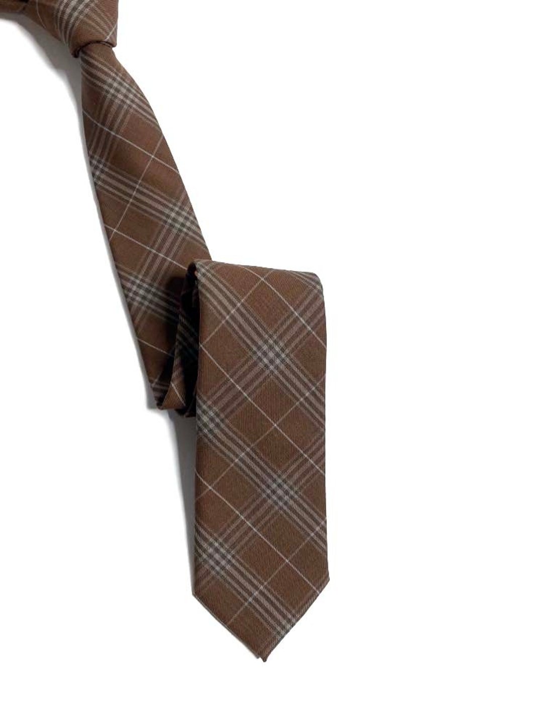 英伦菱格 木质色 Premium系列领带 Neckties - 领带/领带夹 - 羊毛 咖啡色