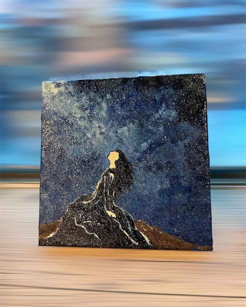 独处 油画创作 20*20cm 无框 - 摆饰 - 棉．麻 