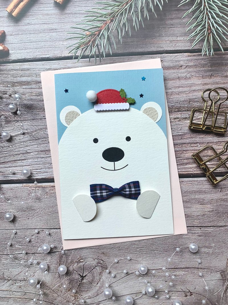 圣诞卡片/北极熊卡片Christmas Card_微笑北极熊 - 卡片/明信片 - 纸 白色
